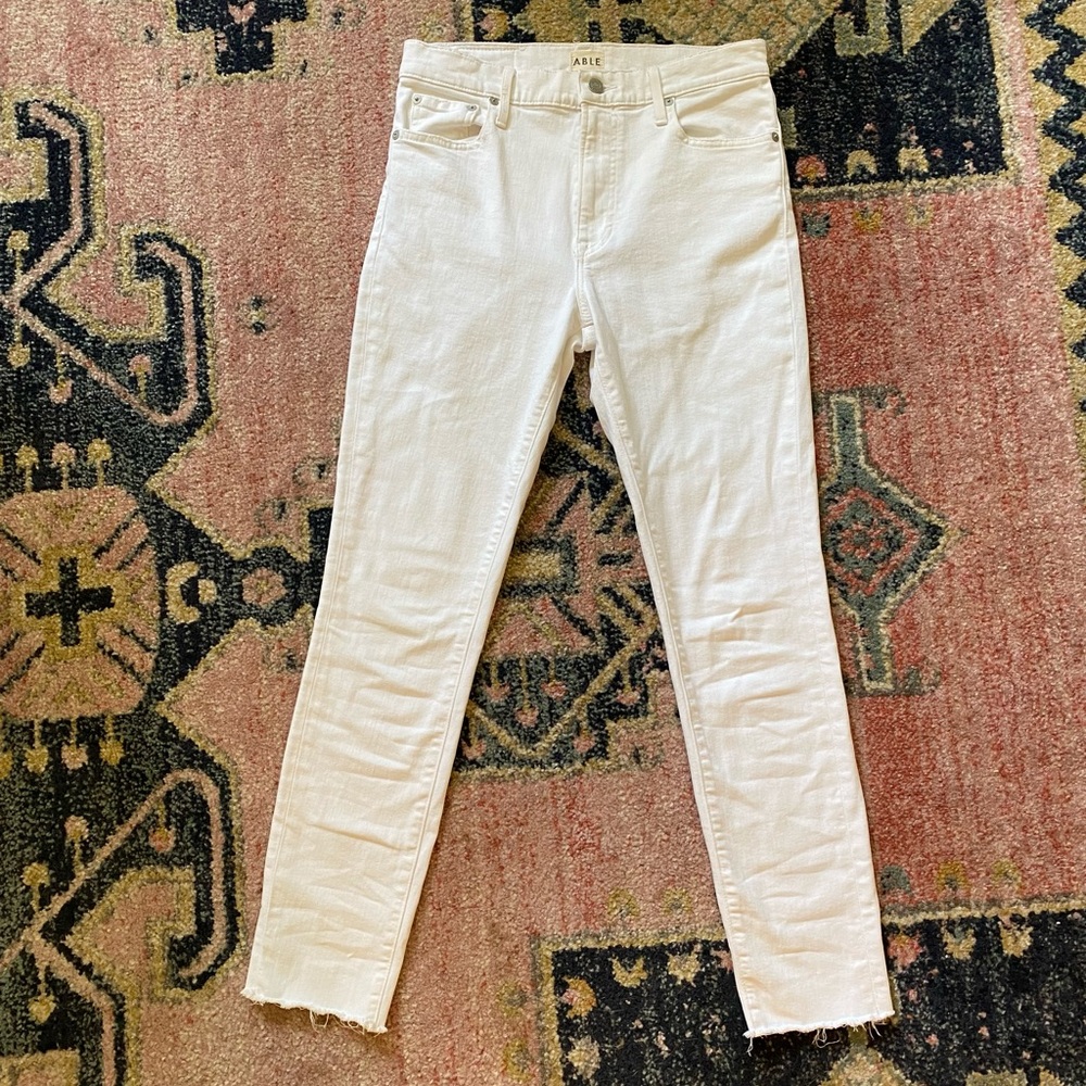ABLE High Rise White Jeans - Picture 2 of 8